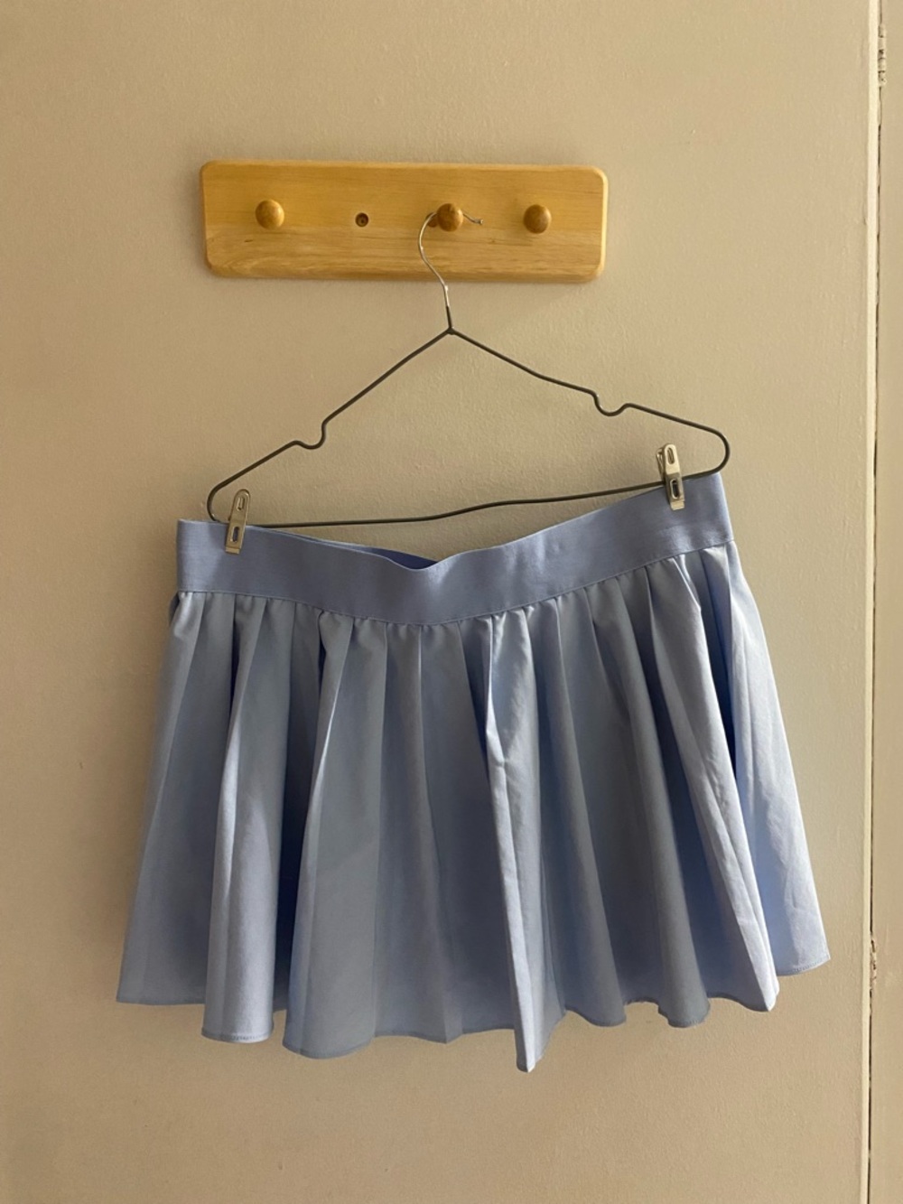 Light Blue Pleated Mini Skirt